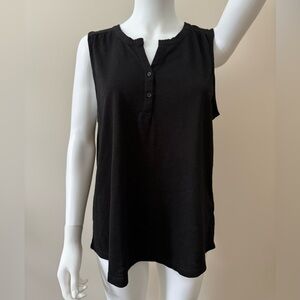 Ricki's Black Buttoned Tank Top